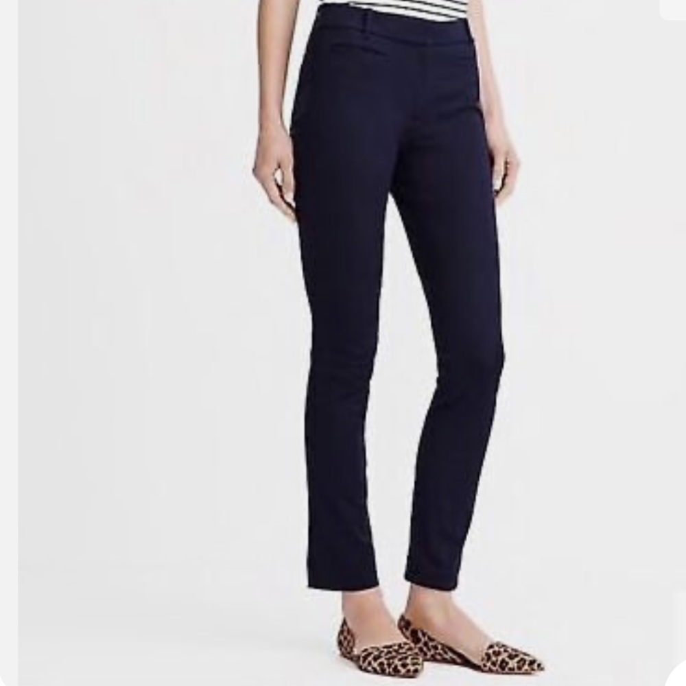 J. Crew Factory Stretch Twill Style C9716 Lexie Pant Navy Stretch Slimming Pants
